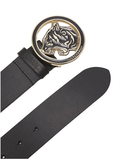 Cintura in pelle con placca logo JUST CAVALLI | Cinture | S07TP0256 PR227900